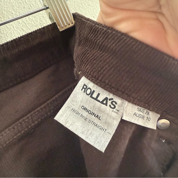 Rolla’s Original Straight in Brown Cord Size 28 - Picture 4 of 5